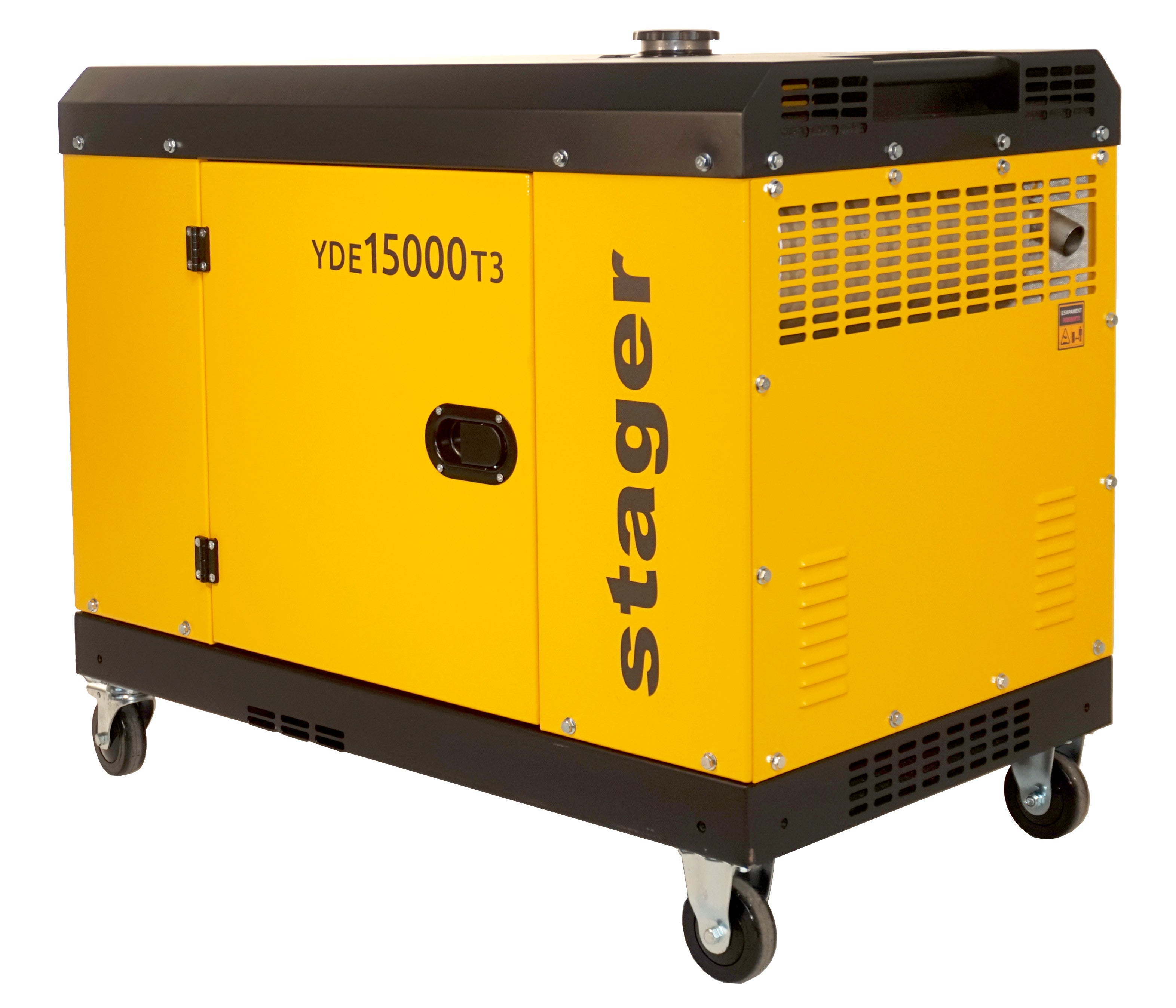 Generator insonorizat Stager YDE15000T3, 14kVA, 19A, trifazat, diesel, 3000rpm, pornire electrica