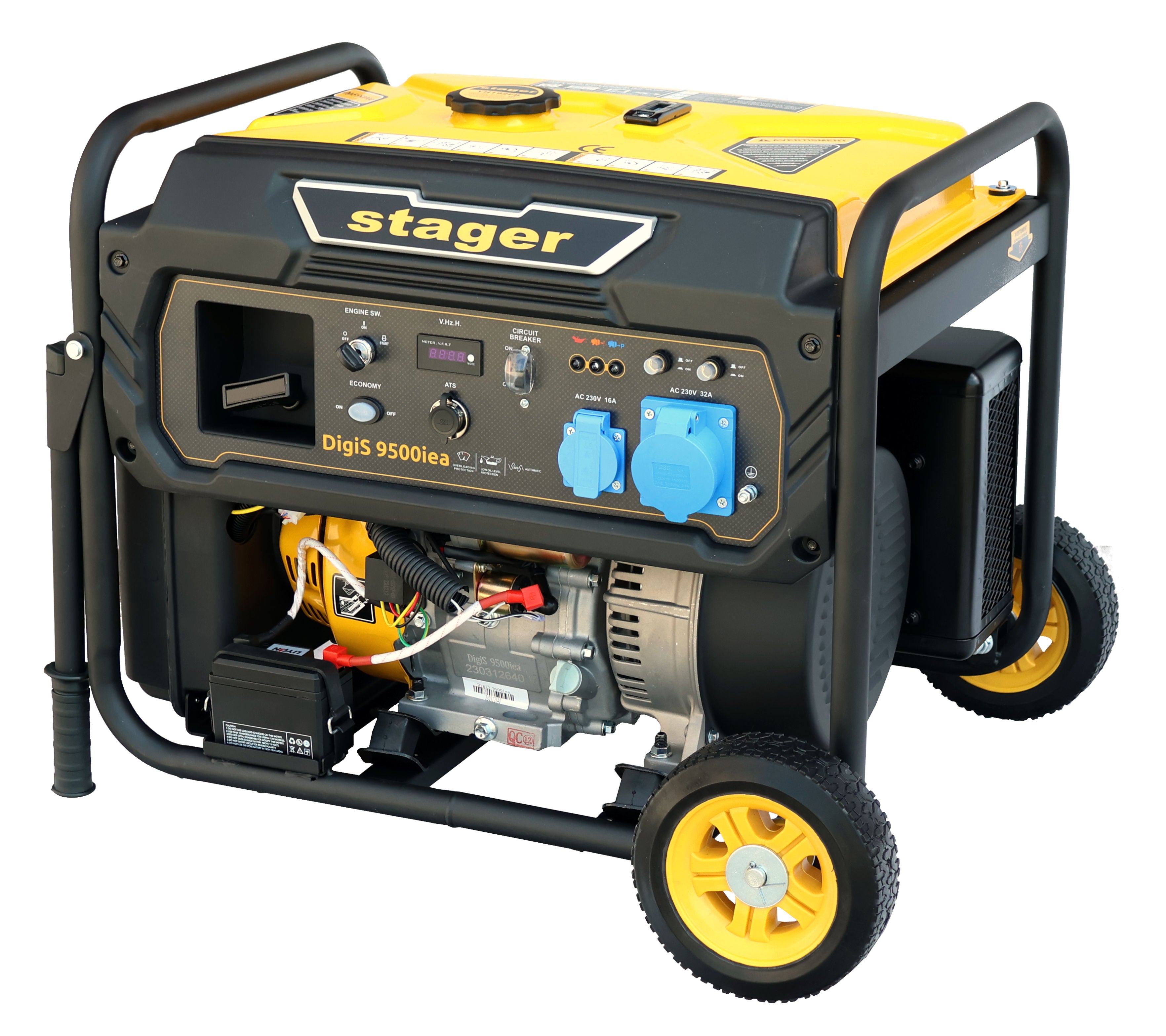 Stager DigiS 9500iea Generator digital invertor open-frame 9.5kW, monofazat, benzina, optional automatizare, autonomie pana la 16h