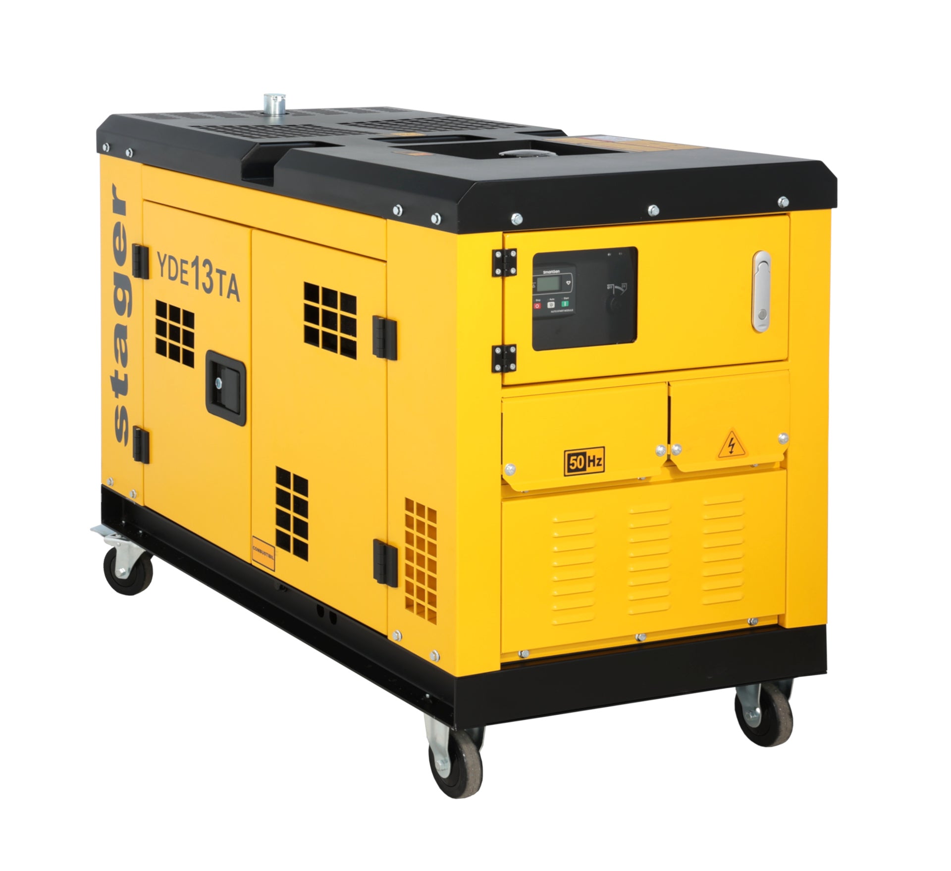 Generator insonorizat Stager YDE13TA, 10kVA, 39A, monofazat, diesel, 3000rpm, pornire electrica