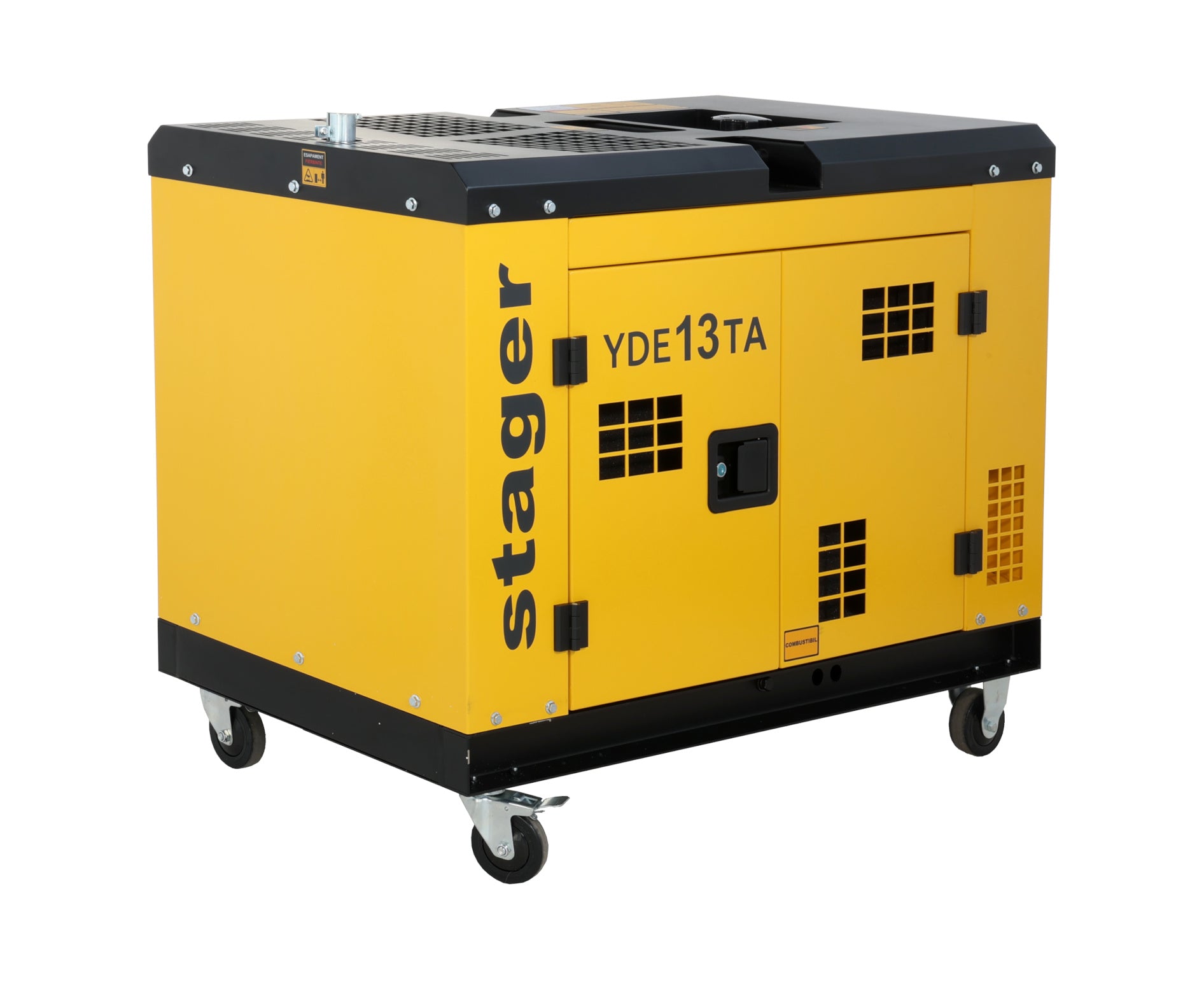 Generator insonorizat Stager YDE13TA, 10kVA, 39A, monofazat, diesel, 3000rpm, pornire electrica