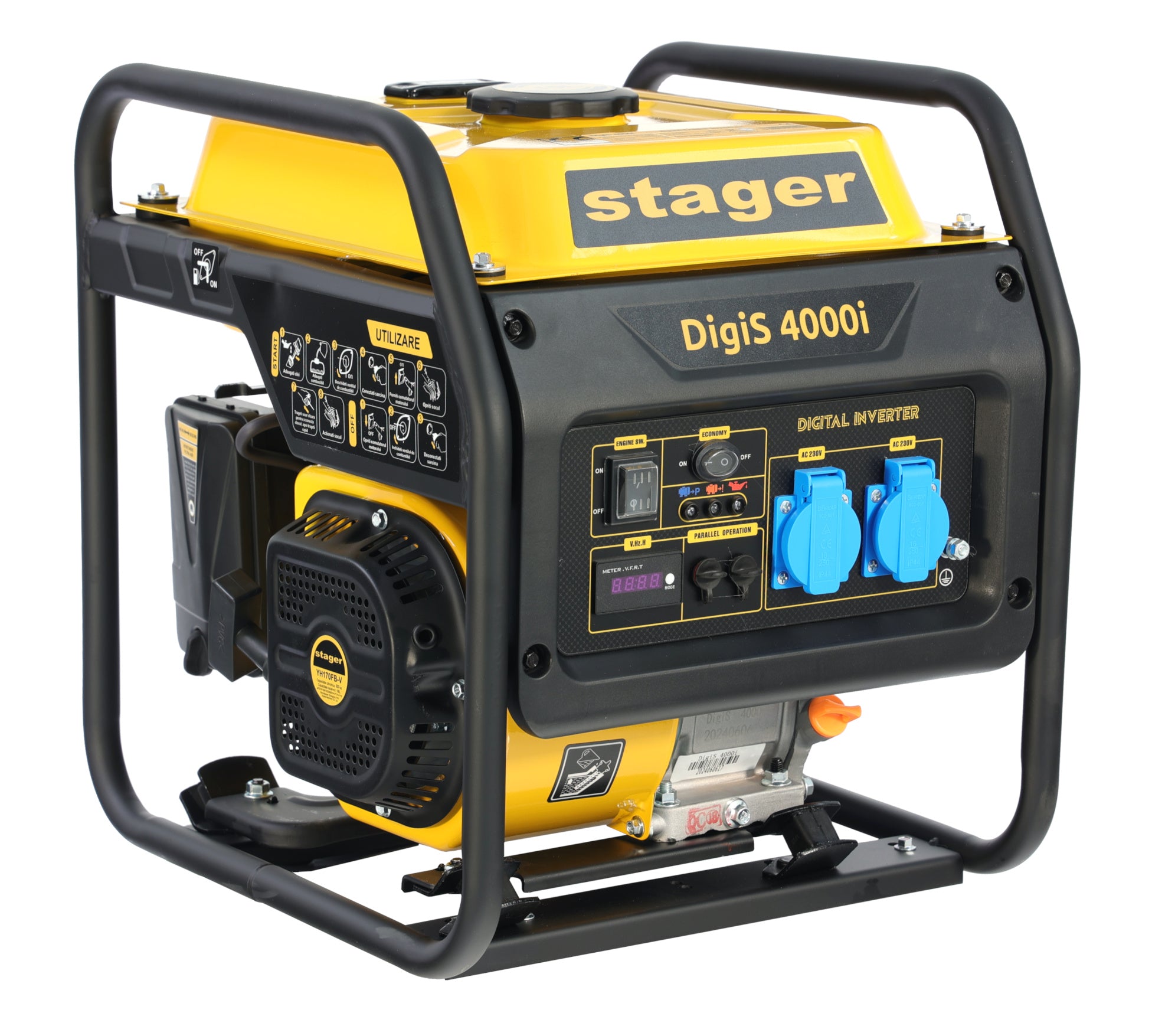 Stager DigiS 4000i Generator digital invertor open-frame 4kW, monofazat, benzina, G2, autonomie pana la 13h