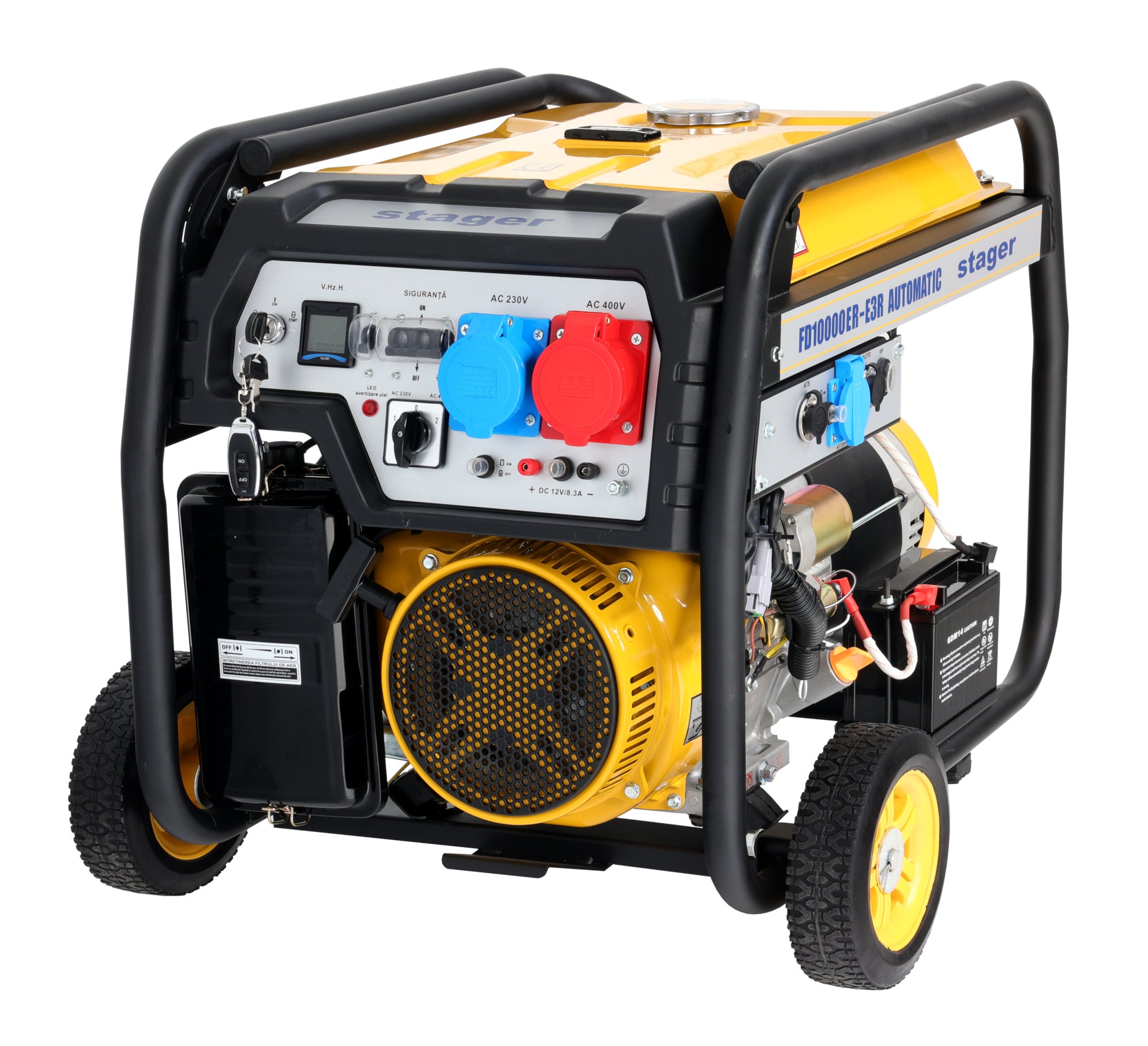 Stager FD 10000ER-E3R Automatic Generator curent dual 230V/400V, 8.5kW, benzina, conector ATS, multistart, autonomie pana la 20h