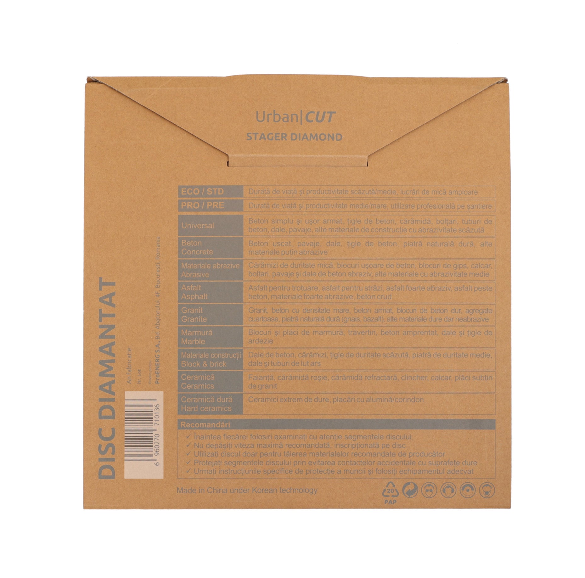 Stager URBAN CUT Disc diamantat 400x3.2x10x25.4-P pentru beton/asfalt