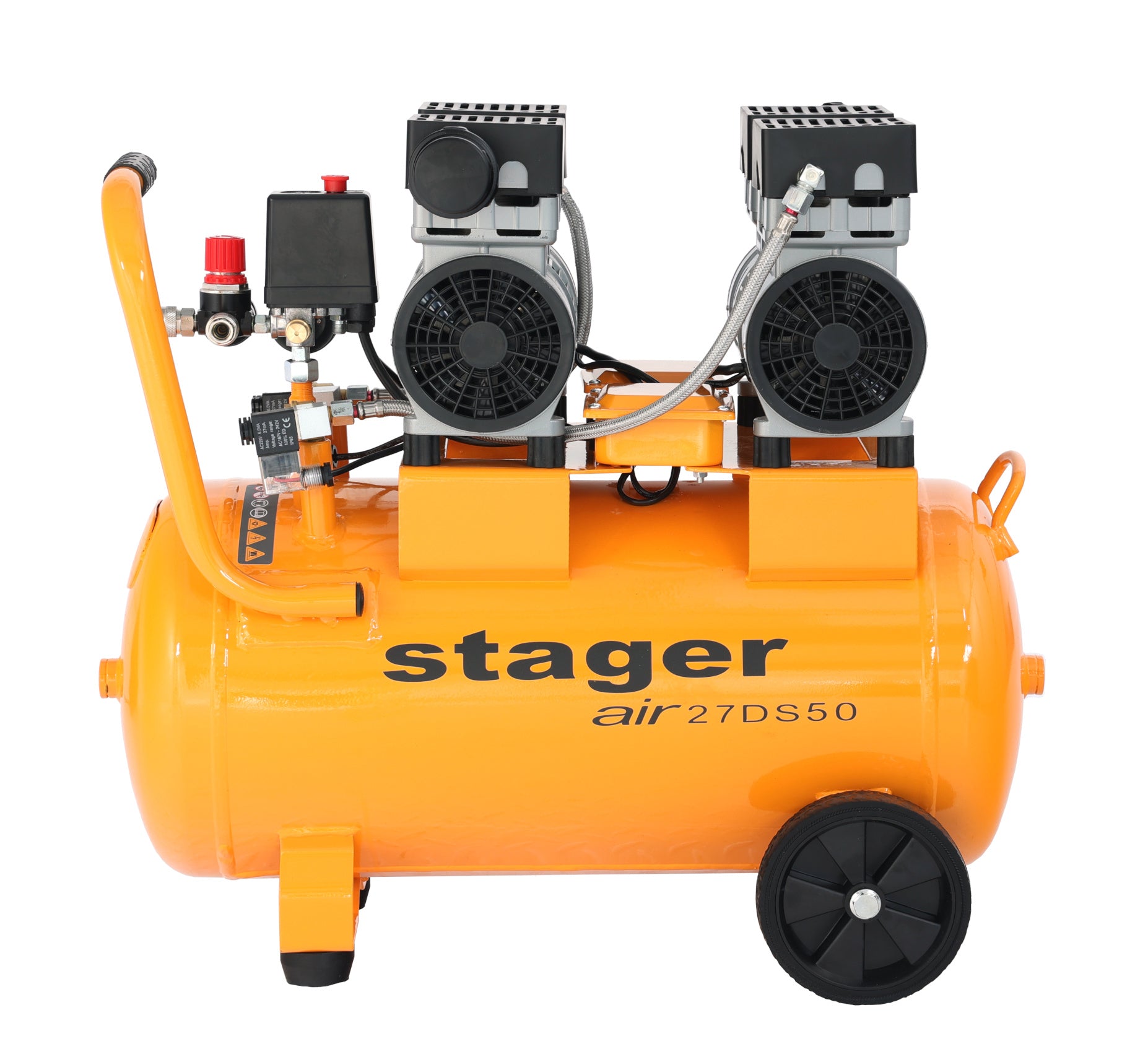 Stager Air 27DS50 compresor aer, 50L, 8bar, 270L/min, monofazat, angrenare directa, silentios