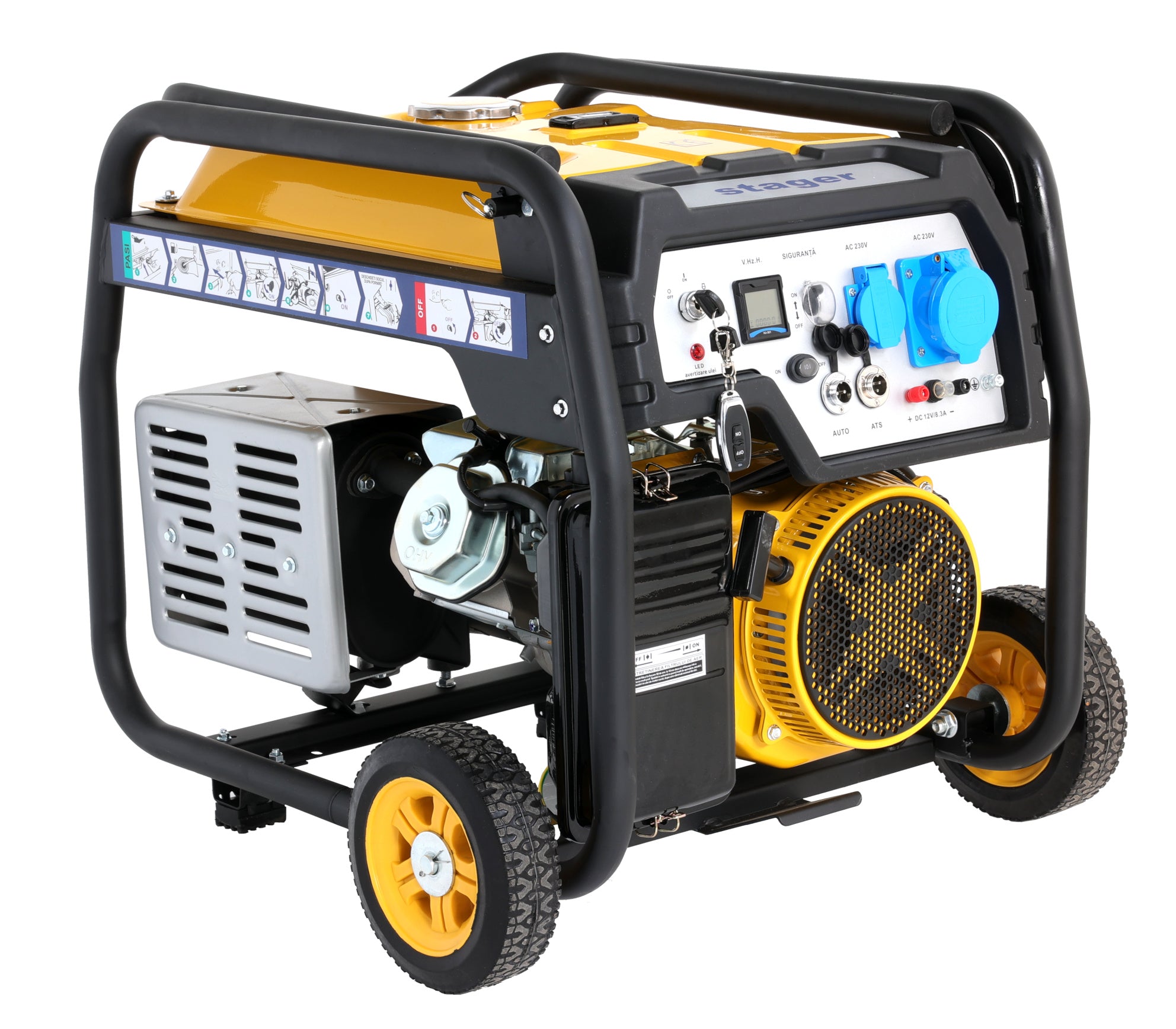 Stager FD 6500ER Automatic Generator curent monofazat, 230V, 5.5kW, benzină, conector ATS, multistart, autonomie pana la 30h
